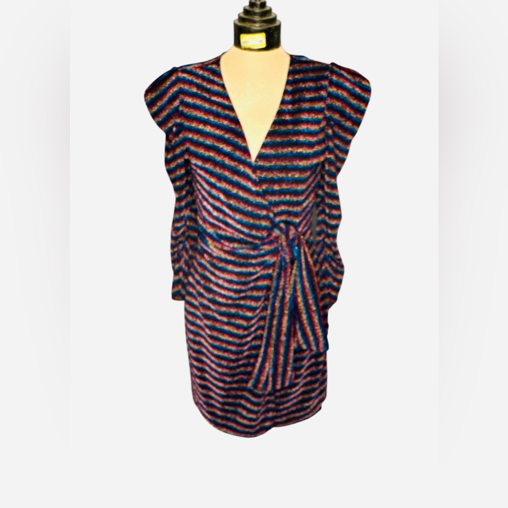 Sugar Lips Sparkle Wrap Special Occasion Dress Women’s Size Medium Multicolored